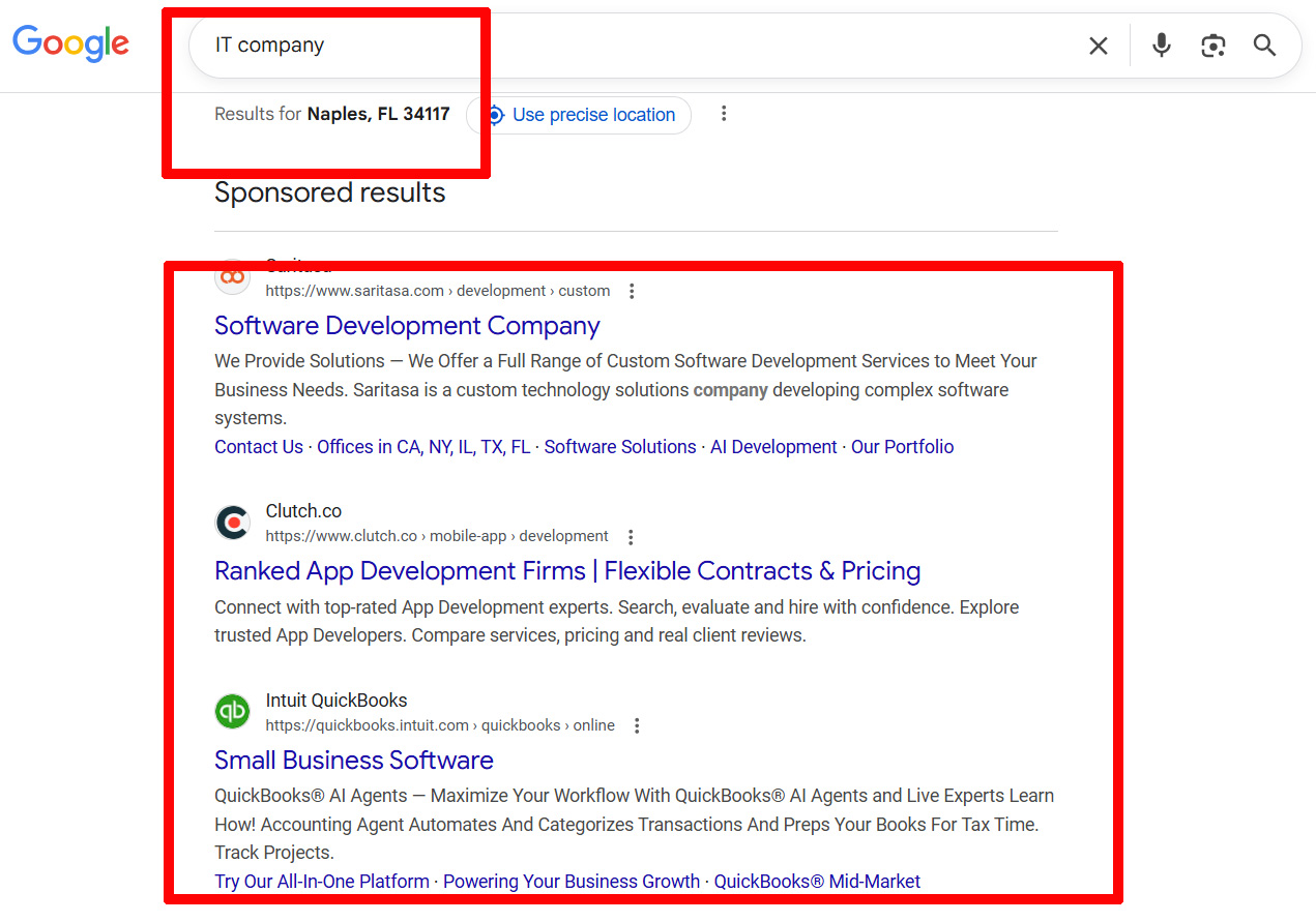 it company paid search