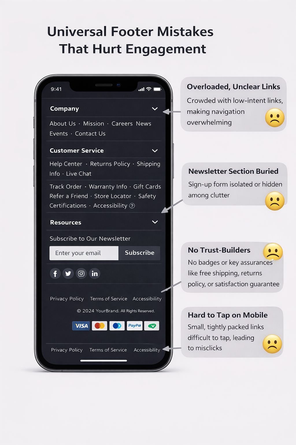 mobile footer issues
