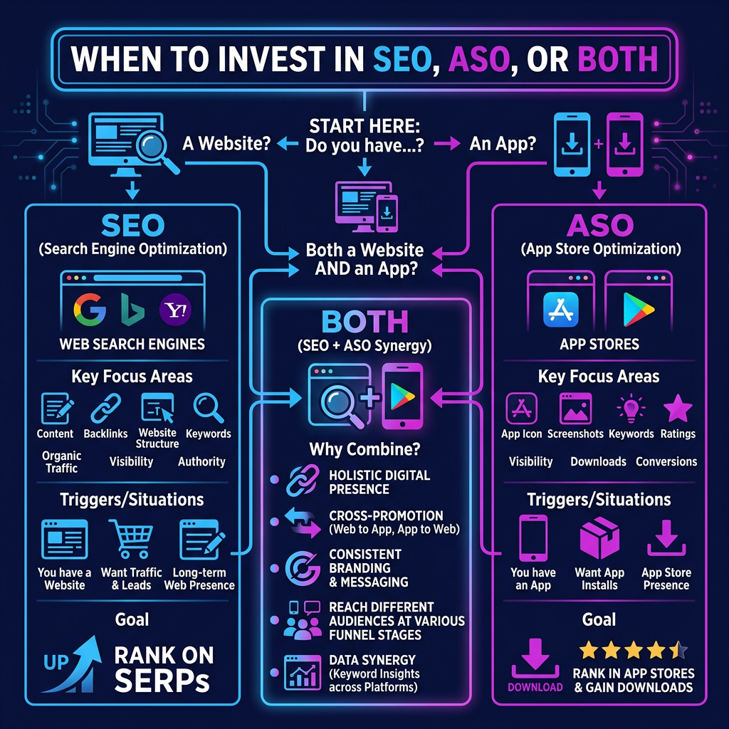 When to Invest in SEO ASO or Both