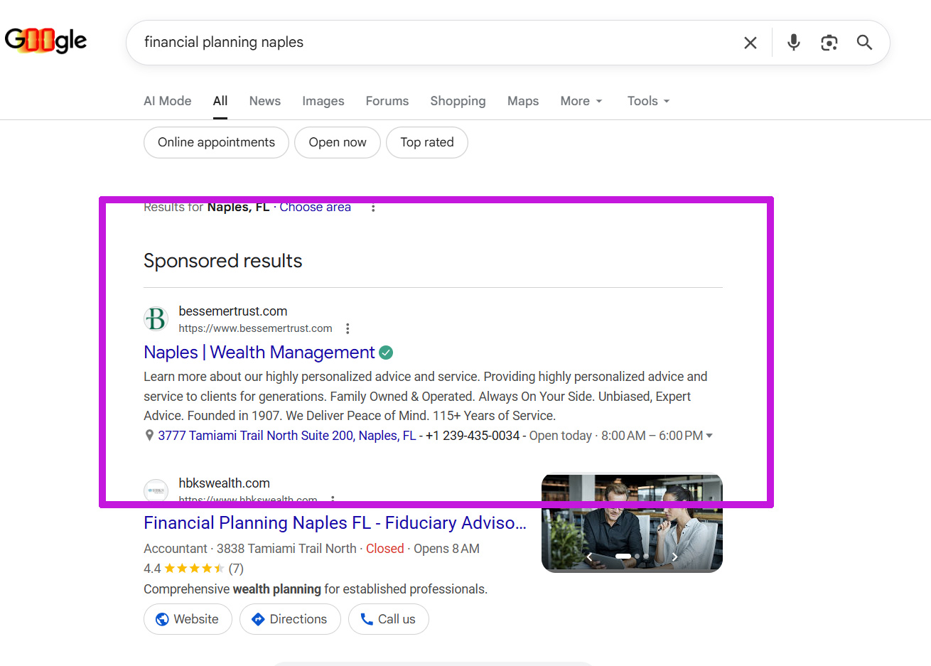 Google Ads Financial Planning