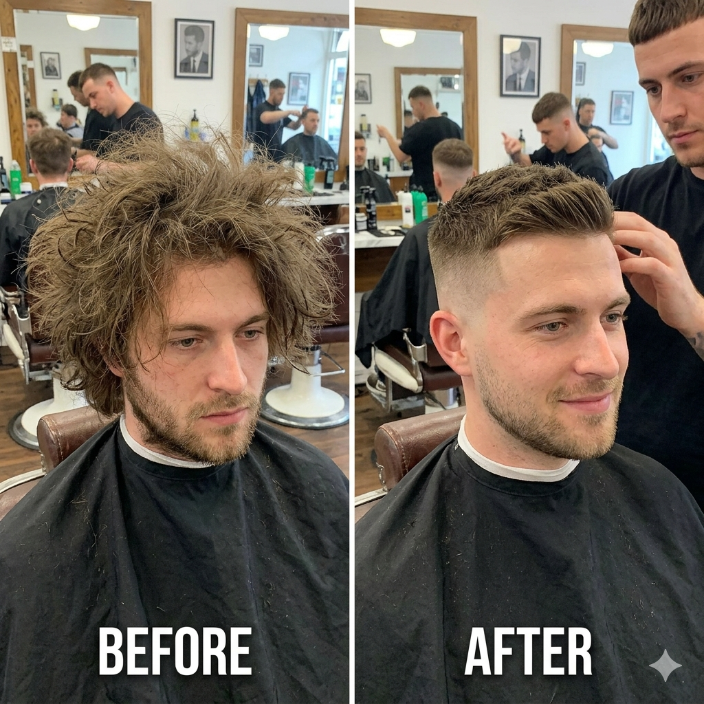 before after barbershop